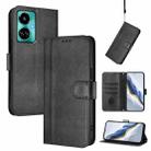 For Tecno Camon 19 / 19 Pro 5G Line Splicing Buckle Retro Leather Phone Case(Black) - 1