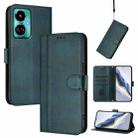 For Tecno Camon 19 / 19 Pro 5G Line Splicing Buckle Retro Leather Phone Case(Dark Green) - 1