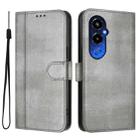 For Tecno Pova 4 Pro Line Splicing Buckle Retro Leather Phone Case(Grey) - 2