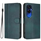 For Tecno Pova 4 Pro Line Splicing Buckle Retro Leather Phone Case(Dark Green) - 2