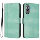 For Tecno Pova 4 Line Splicing Buckle Retro Leather Phone Case(Mint) - 2