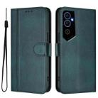 For Tecno Pova Neo 2 Line Splicing Buckle Retro Leather Phone Case(Dark Green) - 2