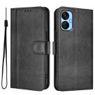 For Tecno Spark 9 Pro / 9T Line Splicing Buckle Retro Leather Phone Case(Black) - 2