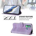 For Tecno Spark 7P Line Splicing Buckle Retro Leather Phone Case(Purple) - 3