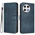 For Tecno Spark 30 Pro 4G Line Splicing Buckle Retro Leather Phone Case(Dark Blue) - 2