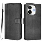 For Tecno Spark 30C 5G / Pop 9 5G Line Splicing Buckle Retro Leather Phone Case(Black) - 2