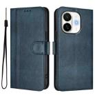For Tecno Spark 30C 5G / Pop 9 5G Line Splicing Buckle Retro Leather Phone Case(Dark Blue) - 2