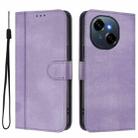 For Tecno Spark Go 1S / Go 2025 Line Splicing Buckle Retro Leather Phone Case(Purple) - 2