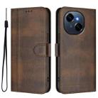 For Tecno Spark Go 1S / Go 2025 Line Splicing Buckle Retro Leather Phone Case(Brown) - 2