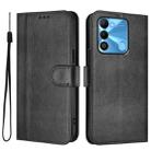 For Tecno Spark Go 2022 / 8C / 9 Line Splicing Buckle Retro Leather Phone Case(Black) - 2