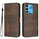 For Tecno Spark Go 2022 / 8C / 9 Line Splicing Buckle Retro Leather Phone Case(Brown) - 2