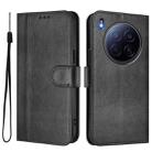For Tecno Camon 40 Premier Line Splicing Buckle Retro Leather Phone Case(Black) - 2
