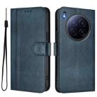 For Tecno Camon 40 Premier Line Splicing Buckle Retro Leather Phone Case(Dark Blue) - 2