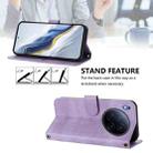 For Tecno Camon 40 Premier Line Splicing Buckle Retro Leather Phone Case(Purple) - 3