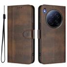 For Tecno Camon 40 Premier Line Splicing Buckle Retro Leather Phone Case(Brown) - 2