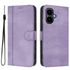 For Tecno Pop 10 / Infinix Smart 10 4G Line Splicing Buckle Retro Leather Phone Case(Purple) - 2