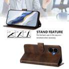 For Tecno Pop 10 / Infinix Smart 10 4G Line Splicing Buckle Retro Leather Phone Case(Brown) - 3