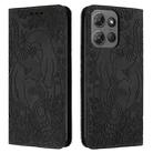 For Motorola Moto G Power 2025 Retro Elephant Embossed Leather Phone Case(Black) - 1