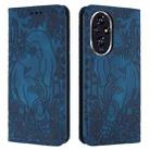 For Honor 200 Retro Elephant Embossed Leather Phone Case(Blue) - 1
