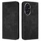 For Honor 200 Retro Elephant Embossed Leather Phone Case(Black) - 1