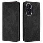 For Honor 200 Pro Retro Elephant Embossed Leather Phone Case(Black) - 1
