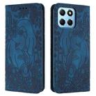 For Honor X6 4G Retro Elephant Embossed Leather Phone Case(Blue) - 1