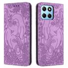 For Honor X6 4G Retro Elephant Embossed Leather Phone Case(Purple) - 1