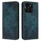 For Honor X6a / X6b Retro Elephant Embossed Leather Phone Case(Green) - 1