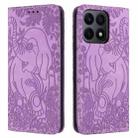 For Honor X8a Retro Elephant Embossed Leather Phone Case(Purple) - 1
