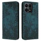 For Honor X8a Retro Elephant Embossed Leather Phone Case(Green) - 1