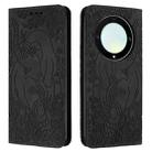 For Honor Magic5 Lite Retro Elephant Embossed Leather Phone Case(Black) - 1
