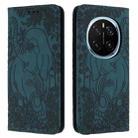 For Honor Magic7 Pro Retro Elephant Embossed Leather Phone Case(Green) - 1