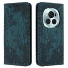 For Honor Magic6 Pro Retro Elephant Embossed Leather Phone Case(Green) - 1