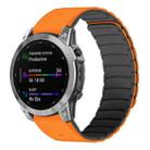 For Garmin Watch 22mm Quick Release Silicone Sport Magnetic Watch Band(Orange+Black) - 1