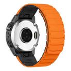 For Garmin Watch 22mm Quick Release Silicone Sport Magnetic Watch Band(Orange+Black) - 2