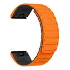 For Garmin Watch 22mm Quick Release Silicone Sport Magnetic Watch Band(Orange+Black) - 3