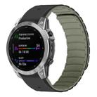 For Garmin Watch 22mm Quick Release Silicone Sport Magnetic Watch Band(Black+Light Green) - 1