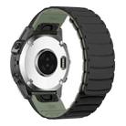 For Garmin Watch 22mm Quick Release Silicone Sport Magnetic Watch Band(Black+Light Green) - 2