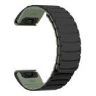 For Garmin Watch 22mm Quick Release Silicone Sport Magnetic Watch Band(Black+Light Green) - 3