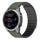 For Garmin Watch 22mm Quick Release Silicone Sport Magnetic Watch Band(Army Green+Black) - 1