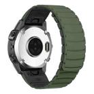 For Garmin Watch 22mm Quick Release Silicone Sport Magnetic Watch Band(Army Green+Black) - 2