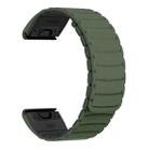 For Garmin Watch 22mm Quick Release Silicone Sport Magnetic Watch Band(Army Green+Black) - 3