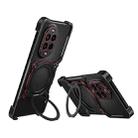 For Huawei nova 13 Pro Mechanical Arm Borderless MagSafe Holder Metal Phone Case(Black Red) - 1