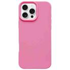 For iPhone 16 Pro Max Dopamine Simple Imitation Liquid Silicone Phone Case(Rose Pink) - 1