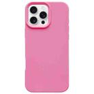 For iPhone 16 Pro Dopamine Simple Imitation Liquid Silicone Phone Case(Rose Pink) - 1
