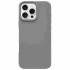 For iPhone 16 Pro Dopamine Simple Imitation Liquid Silicone Phone Case(Starry Grey) - 1