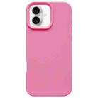 For iPhone 16 Plus Dopamine Simple Imitation Liquid Silicone Phone Case(Rose Pink) - 1