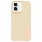 For iPhone 16 Plus Dopamine Simple Imitation Liquid Silicone Phone Case(Cream Yellow) - 1