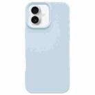For iPhone 16 Plus Dopamine Simple Imitation Liquid Silicone Phone Case(Cream Blue) - 1