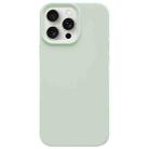 For iPhone 15 Pro Max Dopamine Simple Imitation Liquid Silicone Phone Case(Milk Green) - 1